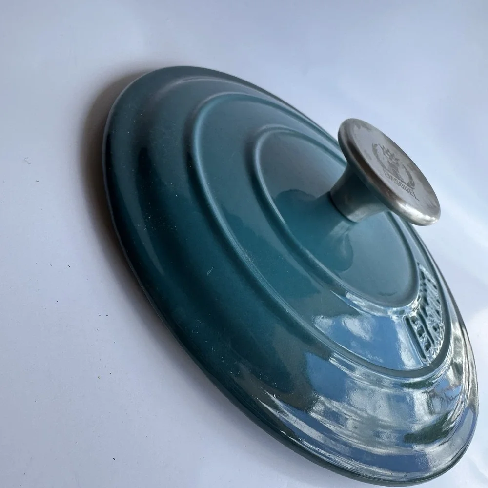 Basque Enameled Cast‎ Iron Cookware Replacement Lid Only Teal